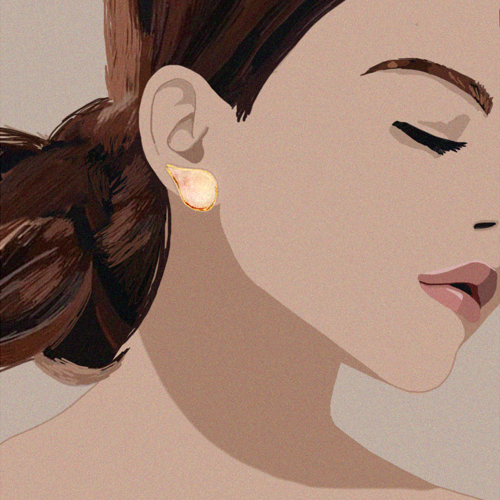 Wild Cherry Leaf STUD - Korvakorut