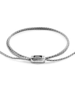 Edward Hopeinen ja Köysi SKINNY -rannekoru - Klassinen harmaa