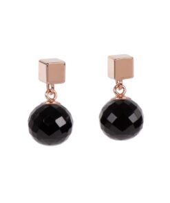 Solid Onyx korvakorut - ruusukulta ja hopea