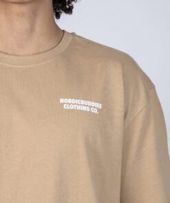 Alternative view of Luomupuuvillainen premium-t-paita Nipsu- Beige Temper-t-paita
